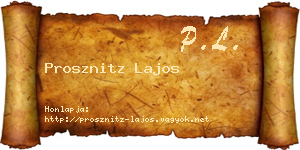 Prosznitz Lajos névjegykártya