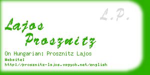 lajos prosznitz business card